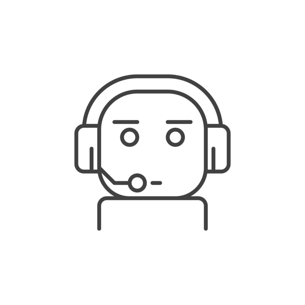 Chatbot vector Support Service concept minimal line icon