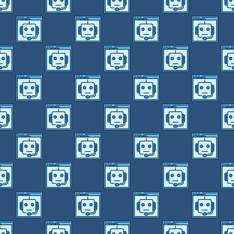 Internet or Web Chatbot vector colored seamless pattern
