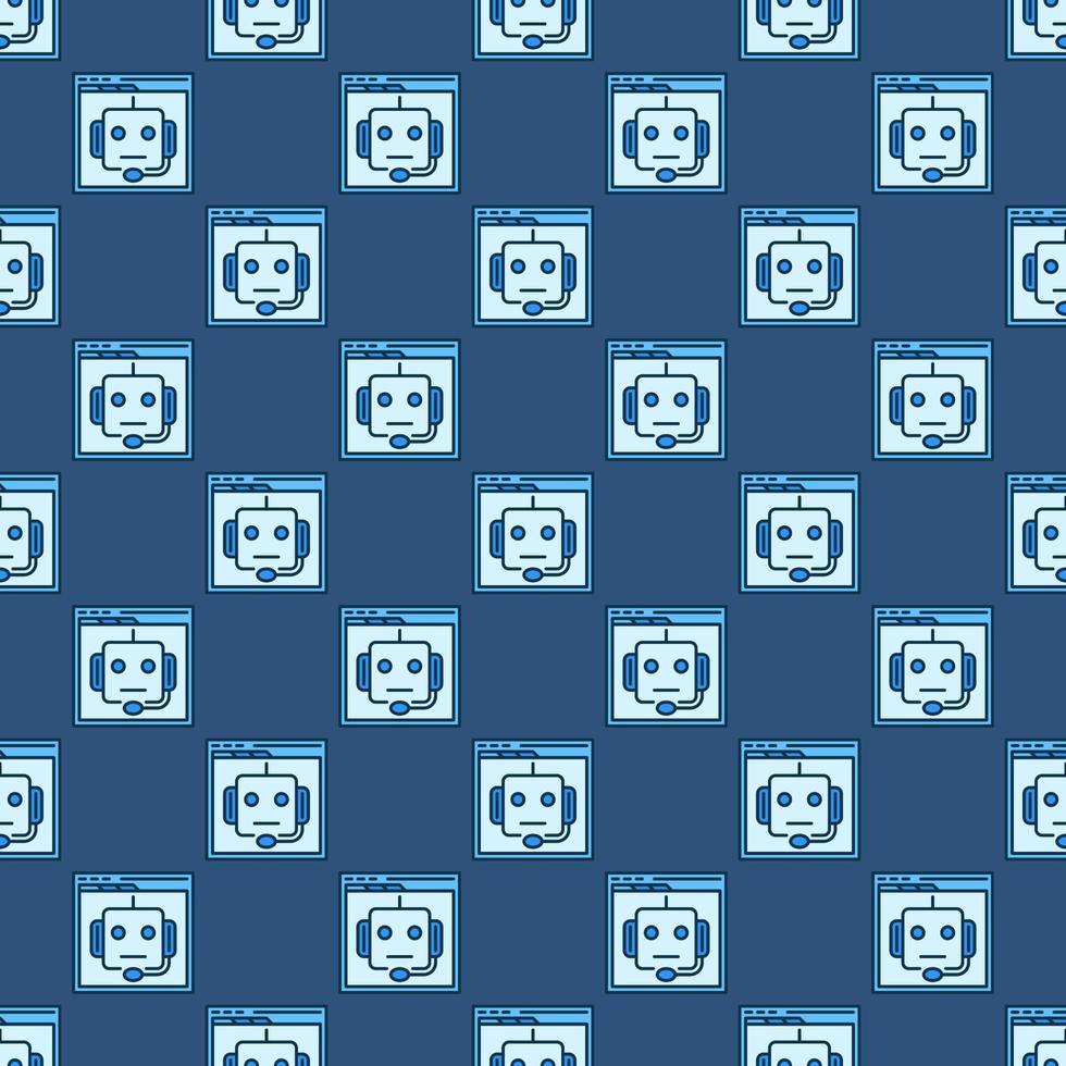 Internet or Web Chatbot vector colored seamless pattern