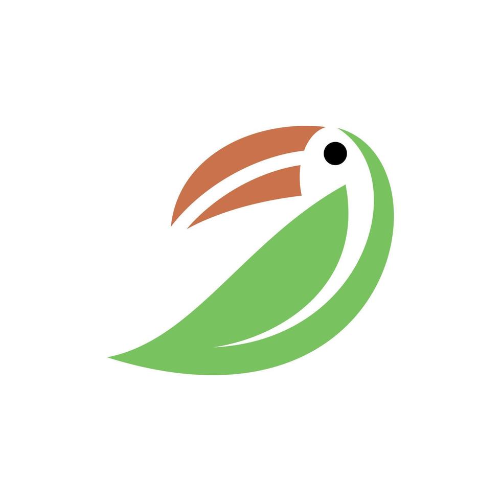 loro pájaro con hoja naturaleza moderno logo vector