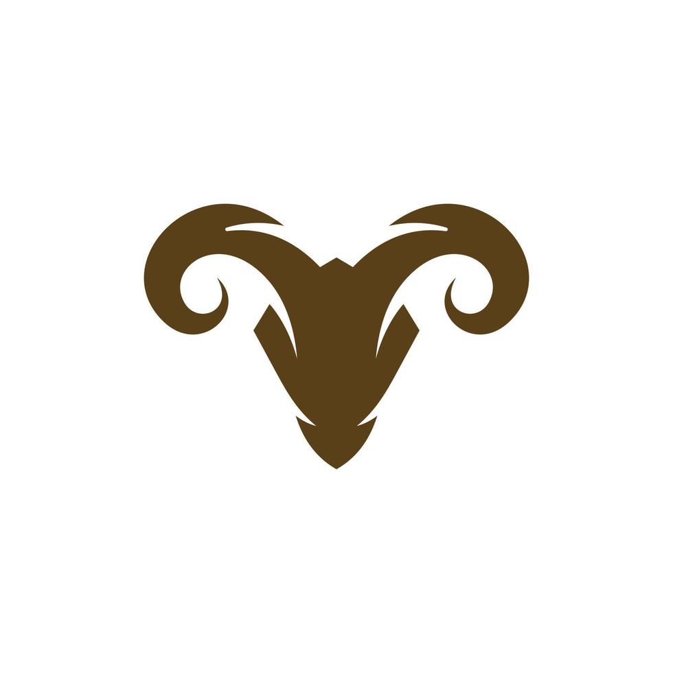 Animal ram head modern simple logo design vector