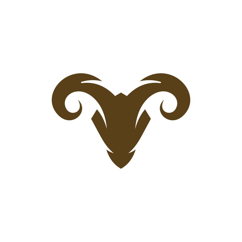 Animal ram head modern simple logo design vector