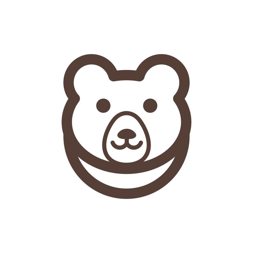 Bear head cute simple creative logo vector