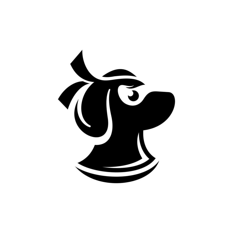 animal ninja perro cabeza gracioso moderno logo vector