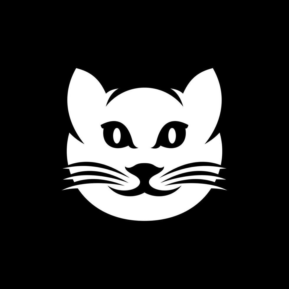 gato cabeza gracioso creativo logo diseño vector