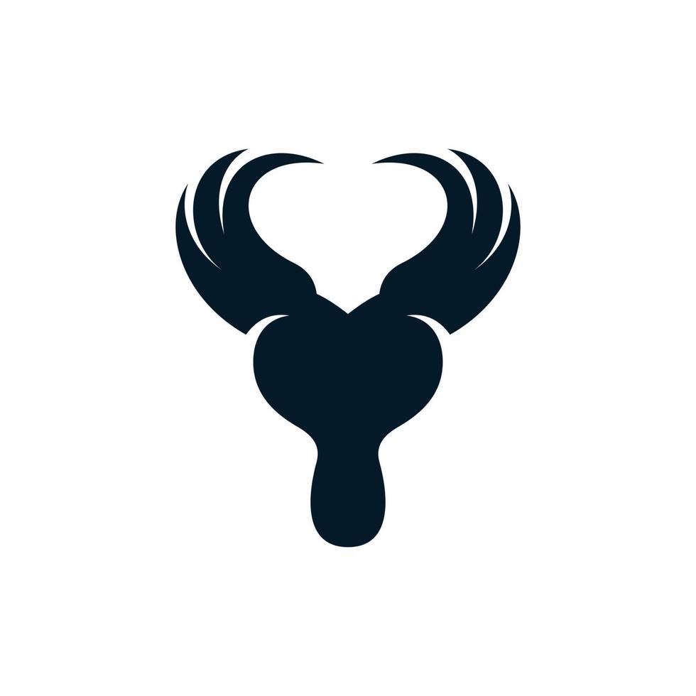 Animal bull head wings modern simple logo vector