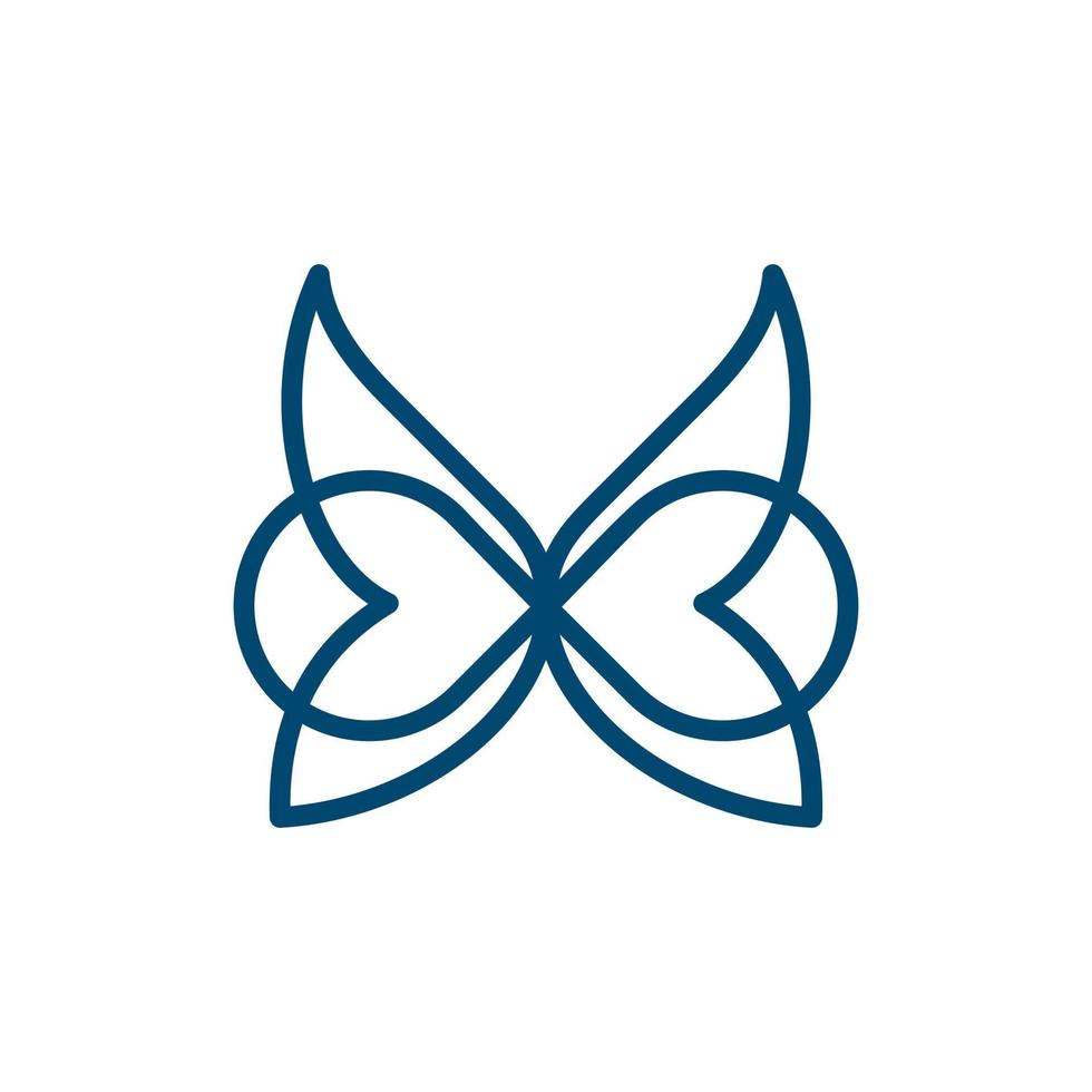 Butterfly infinity loop line modern logo design vector