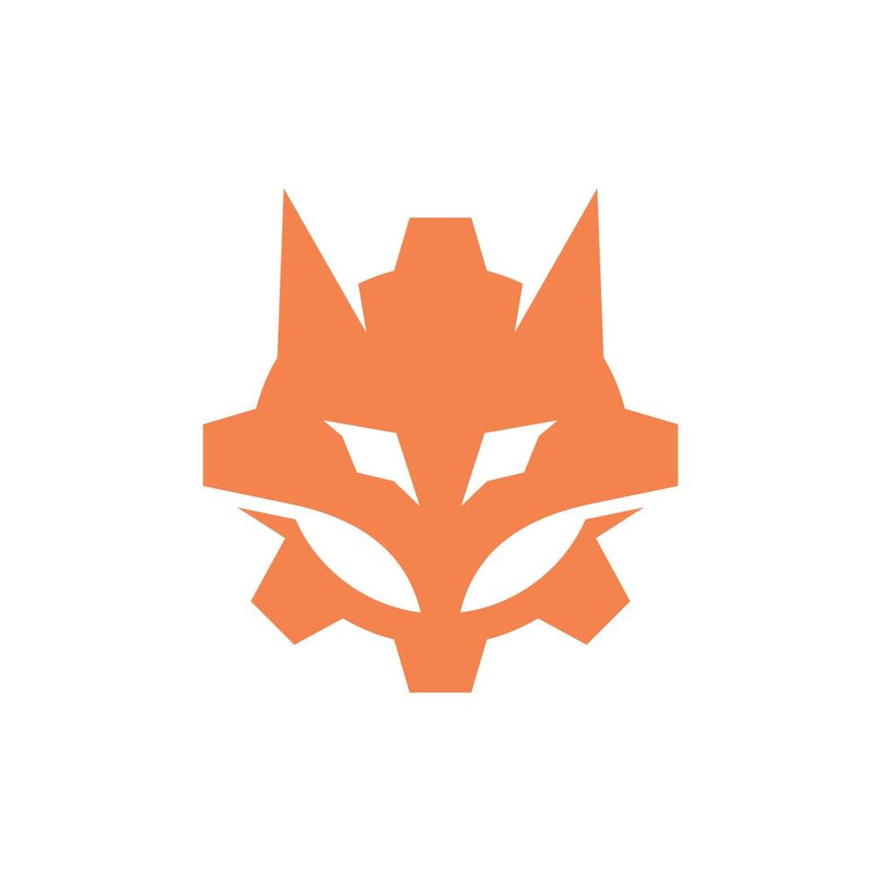 Fox head gear modern creative logo vector