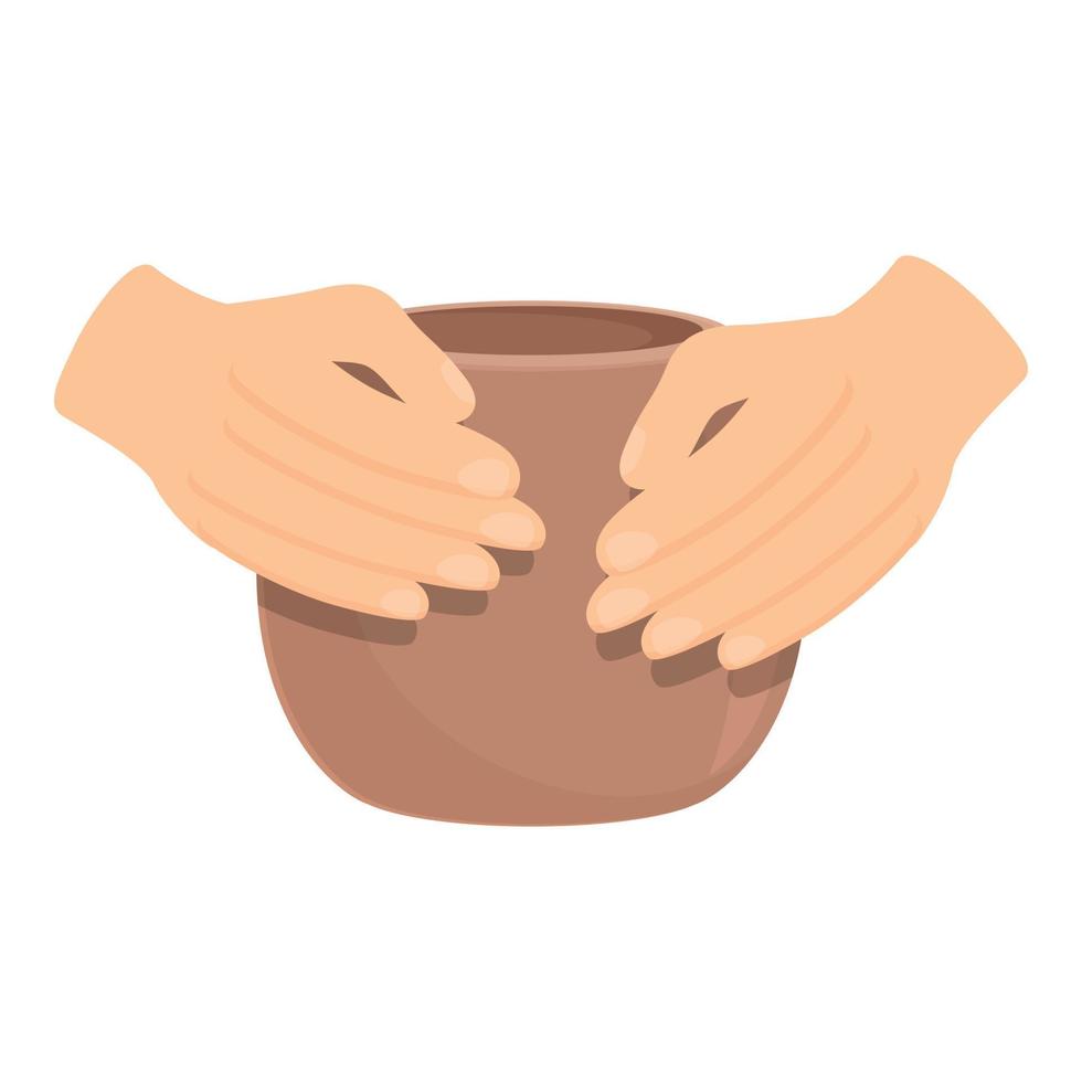 Handmade pottery icon cartoon vector. Art workshop vector