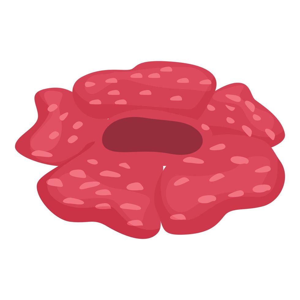 Red flower icon cartoon vector. Tropical jungle vector