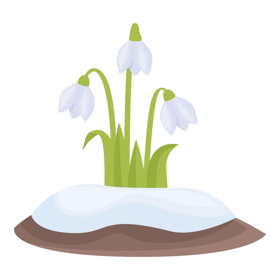 Snowdrop leaf icon cartoon vector. Snow flora vector