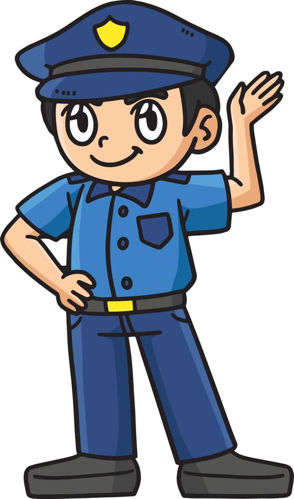 Policeman Cartoon Colored Clipart Illustration vector