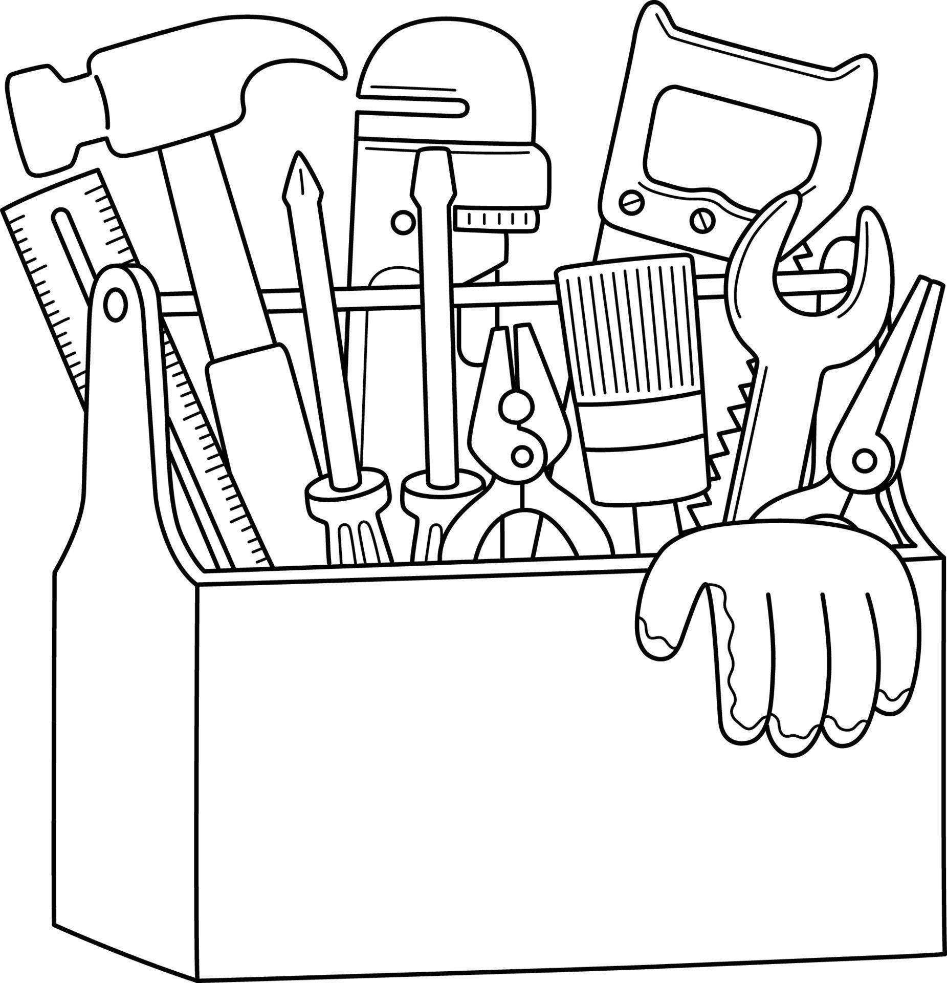 Toolbox Isolated Coloring Page for Kids 23093764 Vector Art at Vecteezy