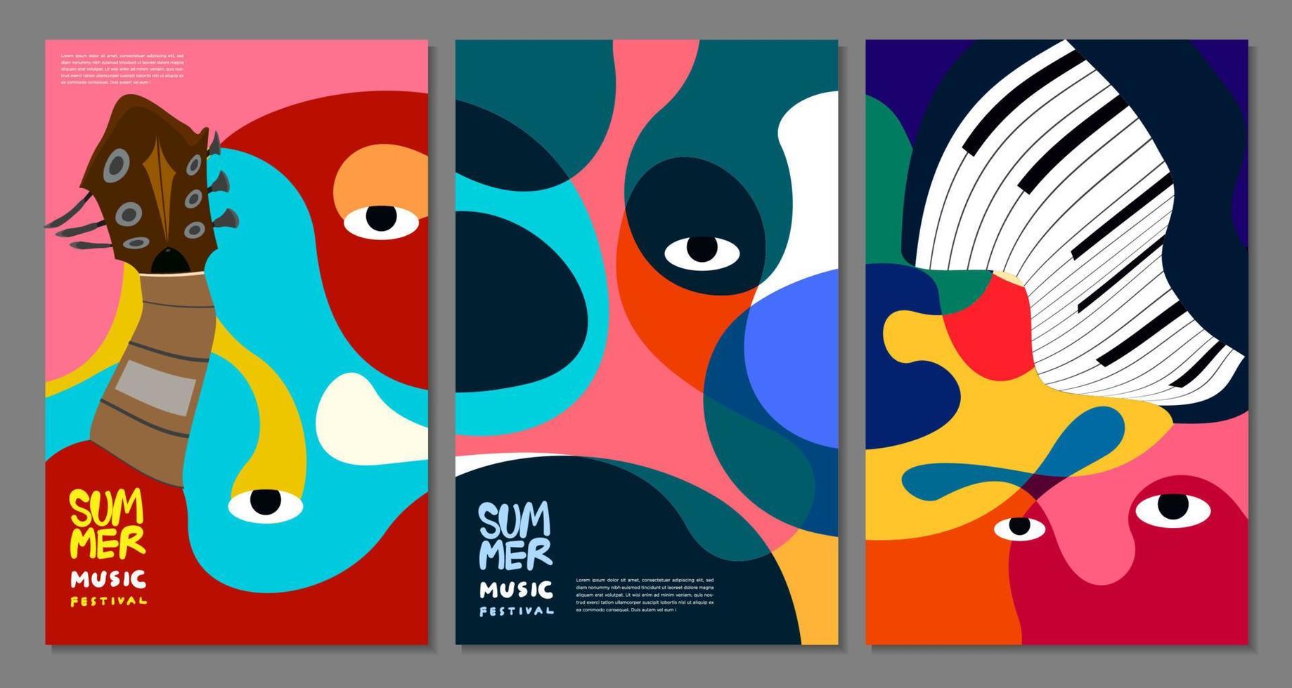 Vector illustration colorful summer music festival banner