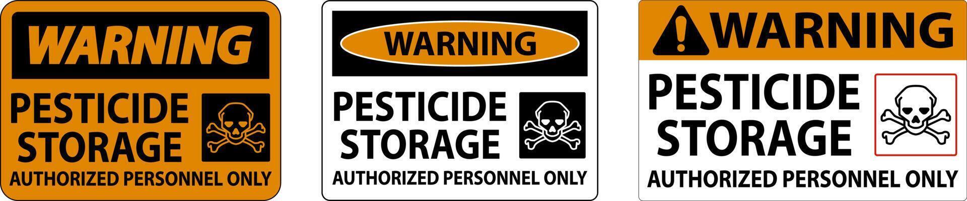 Warning Pesticide Storage Authorized Only Sign On White Background vector