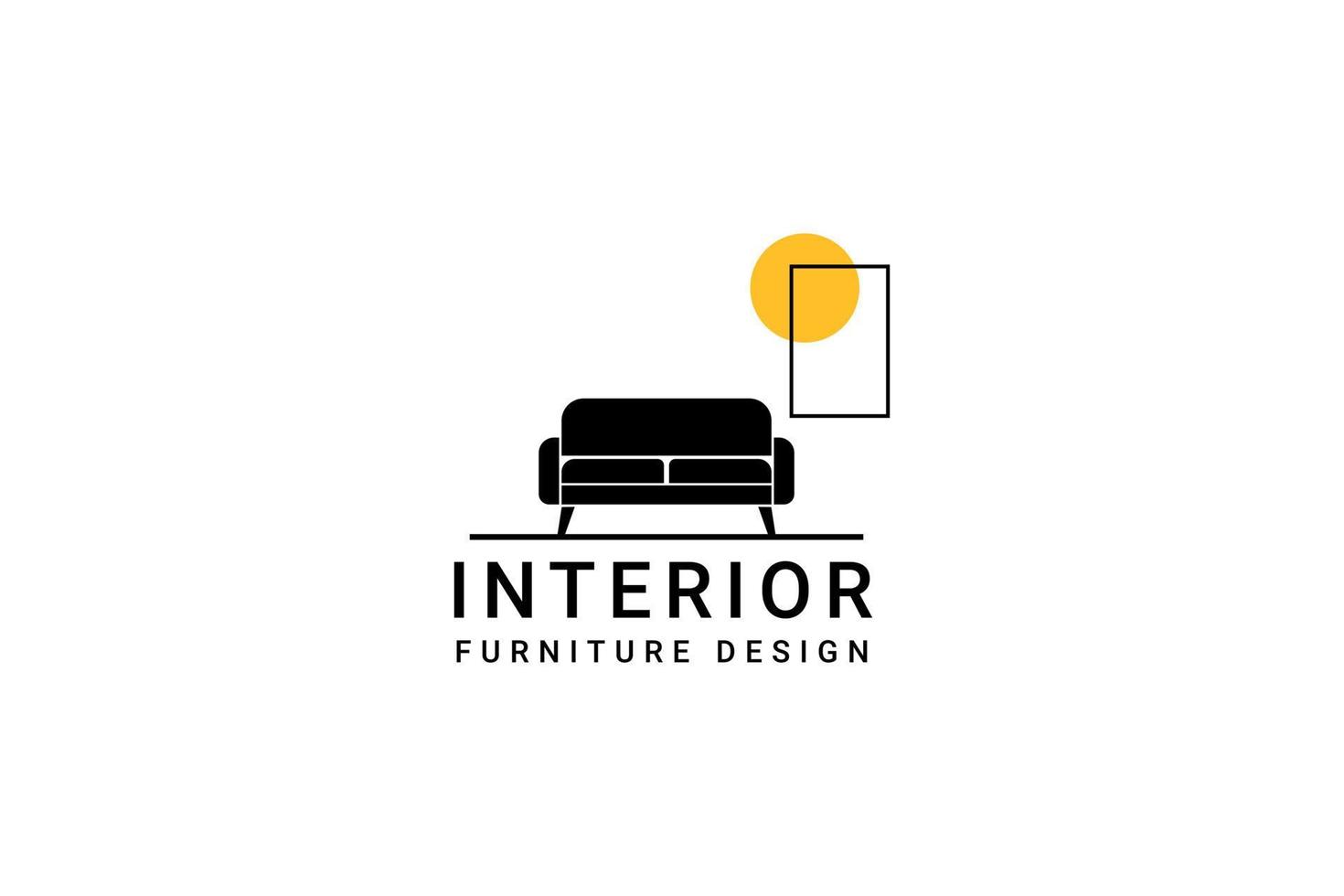 interior furniture design logo vector icon illustration