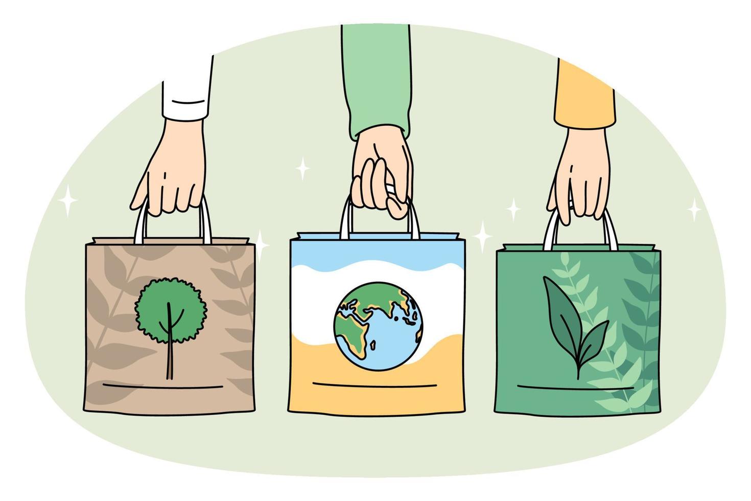 Ecology care and eco-friendly things concept. vector