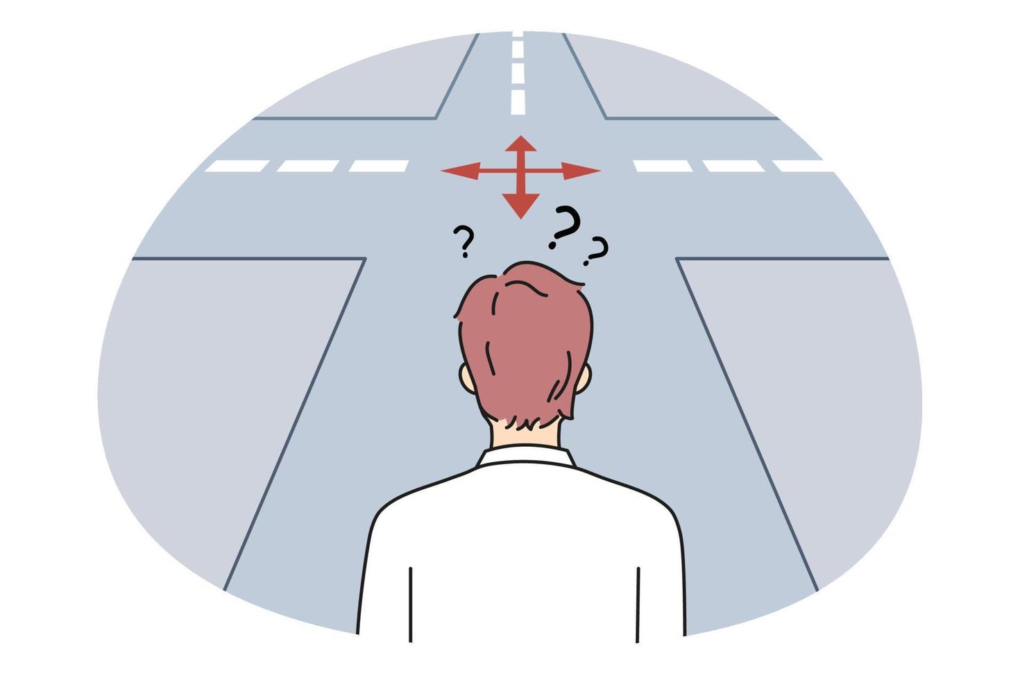 Frustration and choosing way concept vector