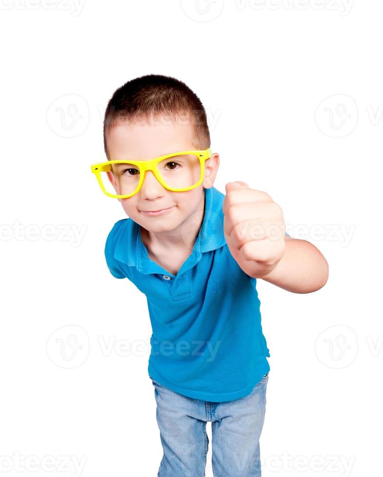 Funny boy isolated on white photo