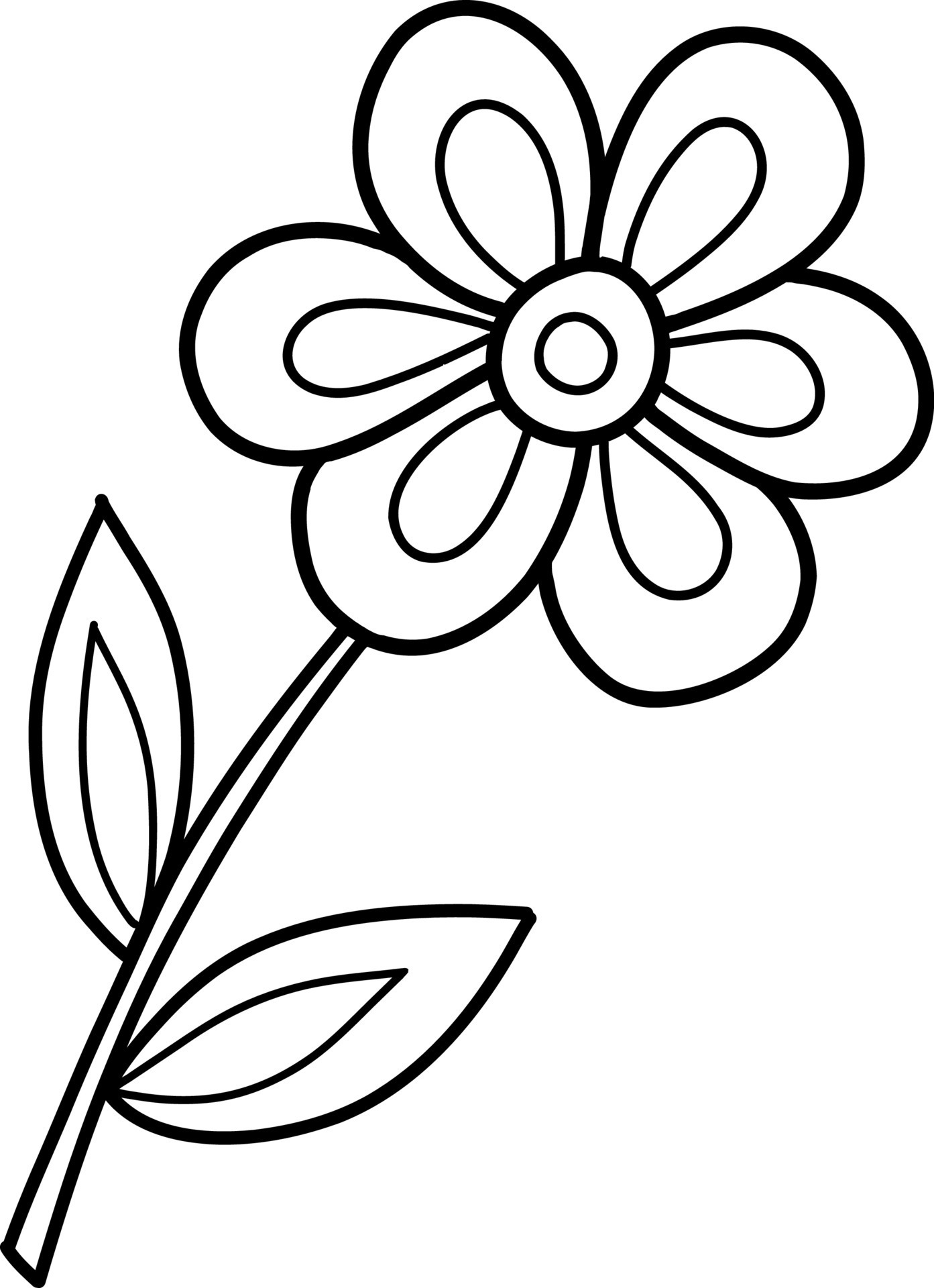 A hand-drawn abstract flower. Contour flower. Vector illustration ...