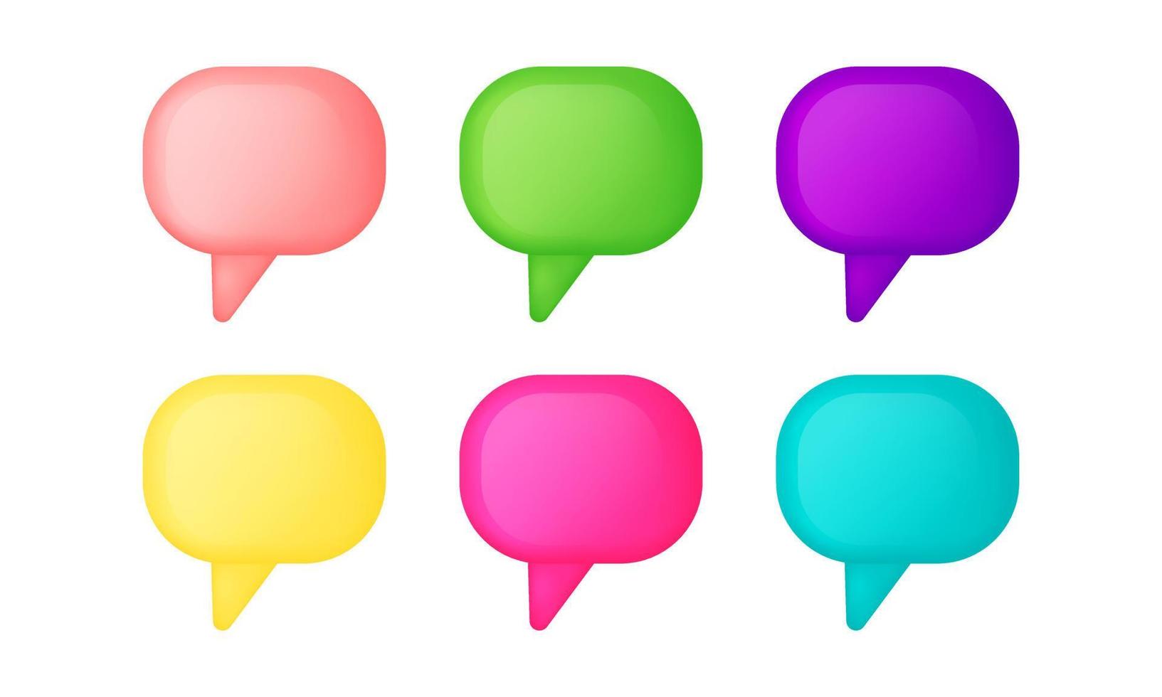 3d color speech bubble, social media chat message icon. vector