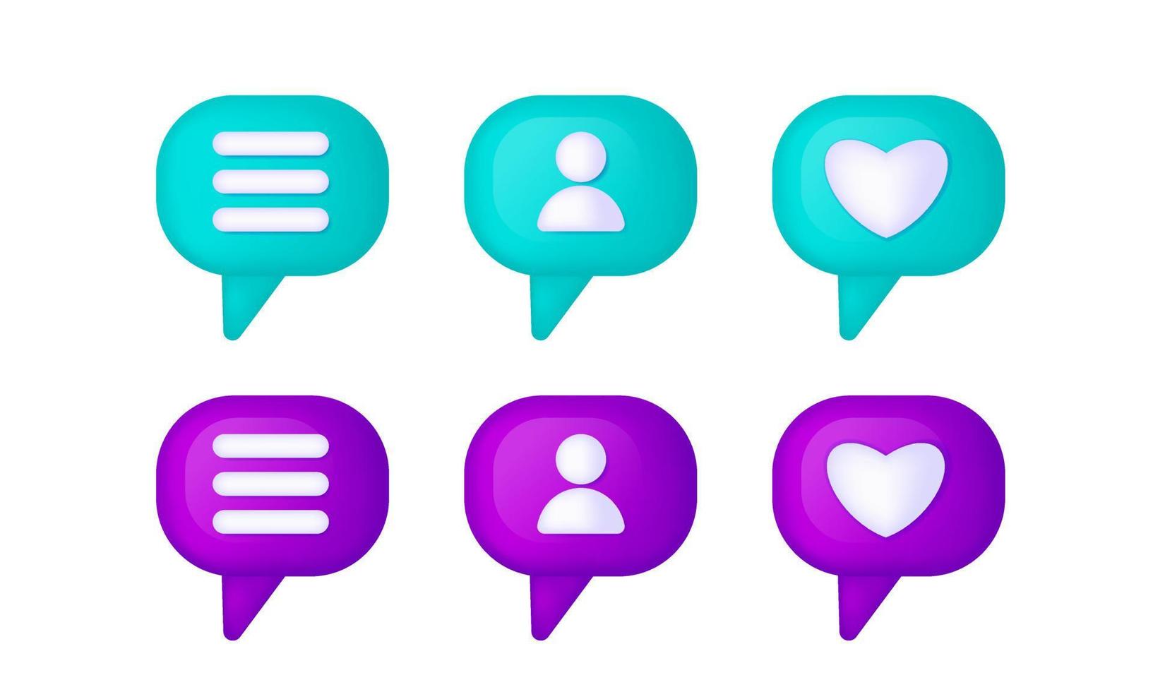 3d speech bubble. Social media like icon concept. Comment and Follower. vector