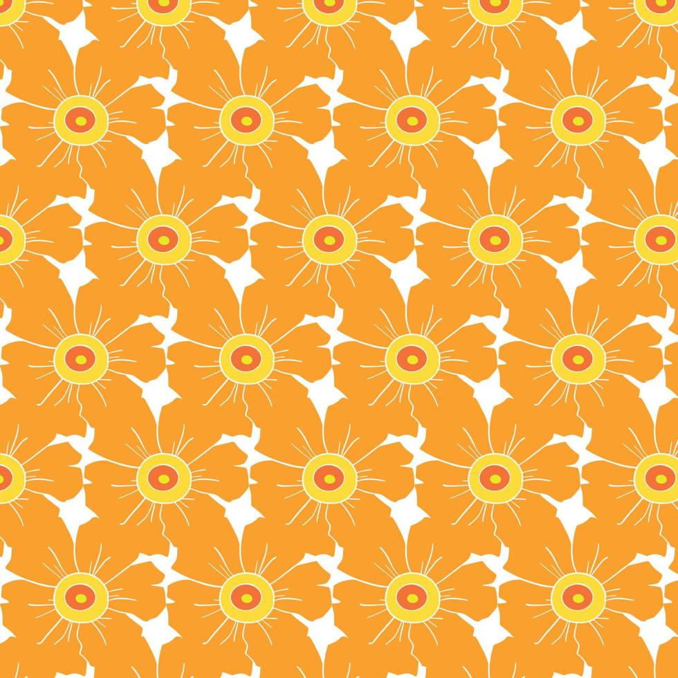 Cute floral pattern. Seamless vector texture. An elegant template for fashionable prints. Print with small yellow flowers, green leaves. white background.