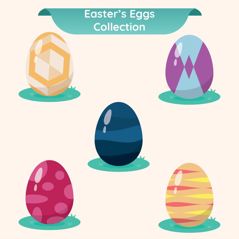 conjunto de de colores Pascua de Resurrección huevo íconos vector ilustración