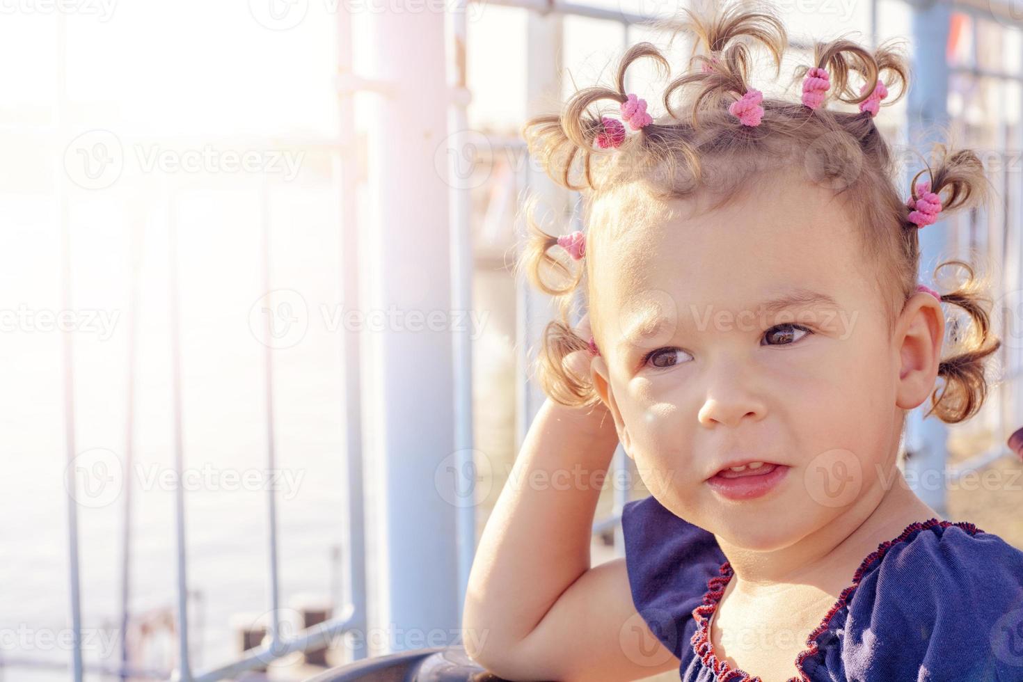 Happy smiling kid outdoor photo