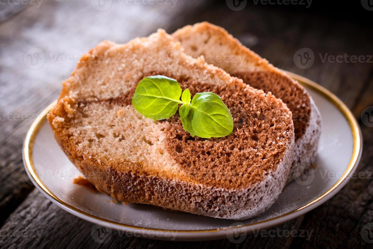 Slices of marble cake photo