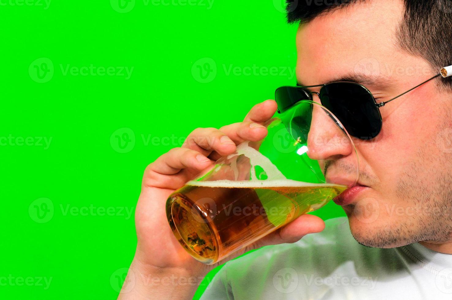 Man drinking beer photo