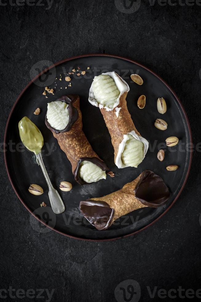 Traditional Italian desert cannoli photo