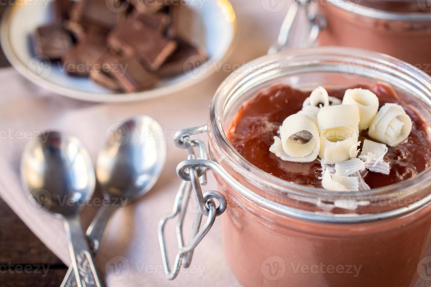 Homemade chocolate panna cota photo