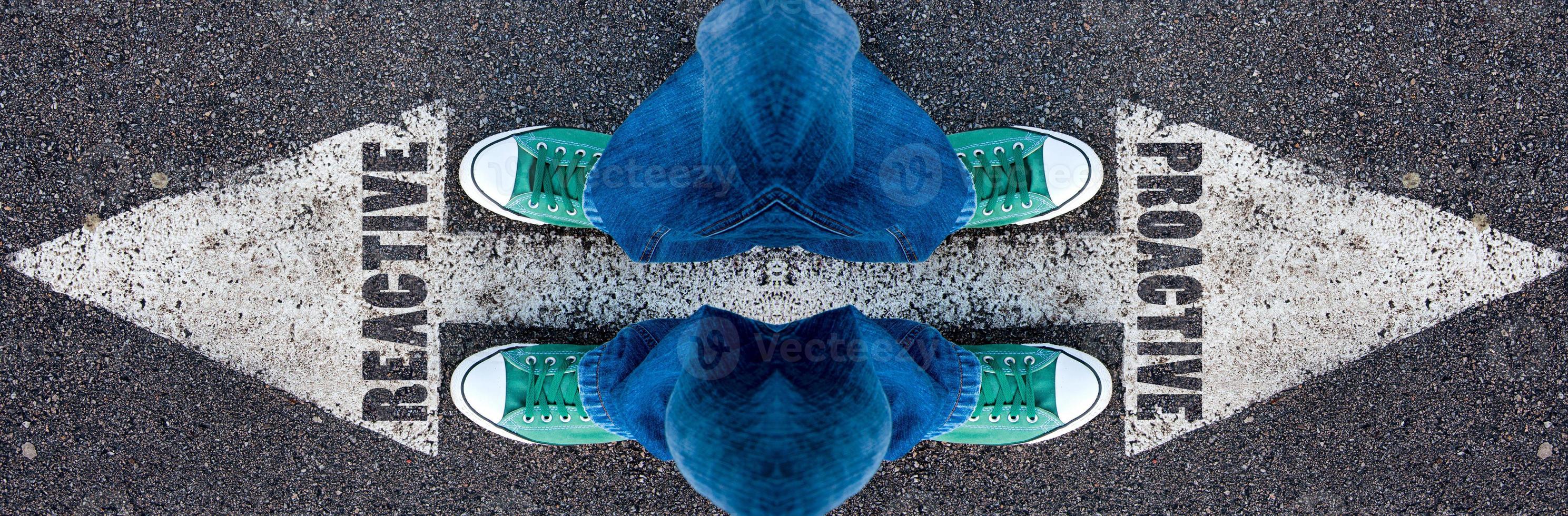 Reactive and proactive concept photo