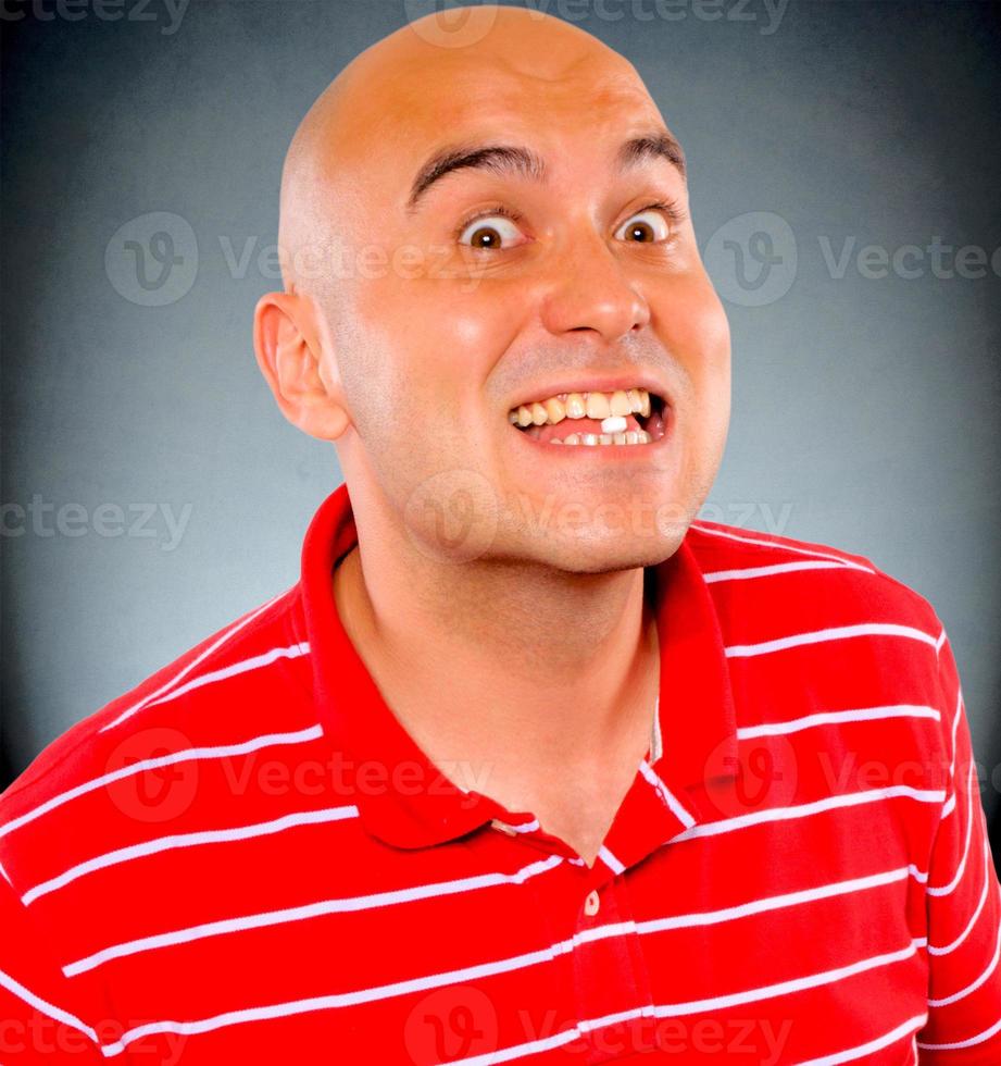Ecstasy smile of man photo