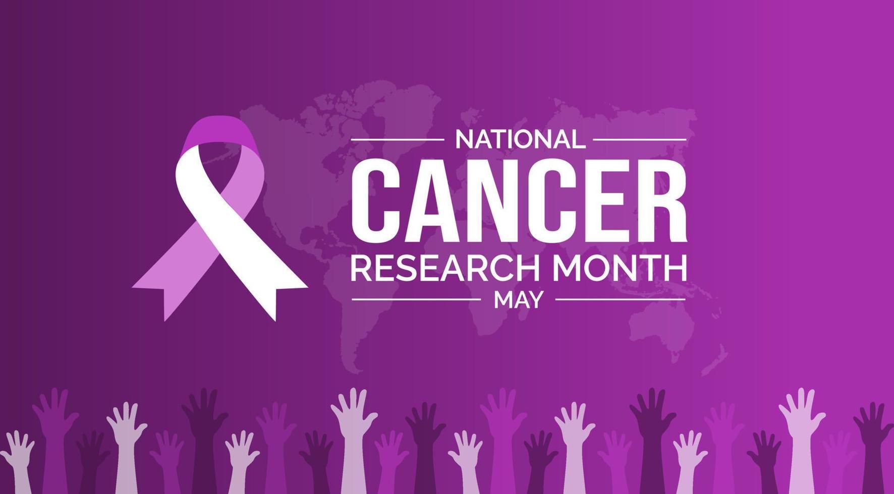 National Cancer Research Month background or banner design template celebrated in may vector