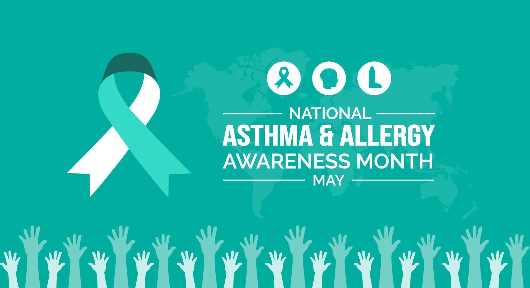 National Asthma and Allergy Awareness Month background or banner design template celebrated in may vector