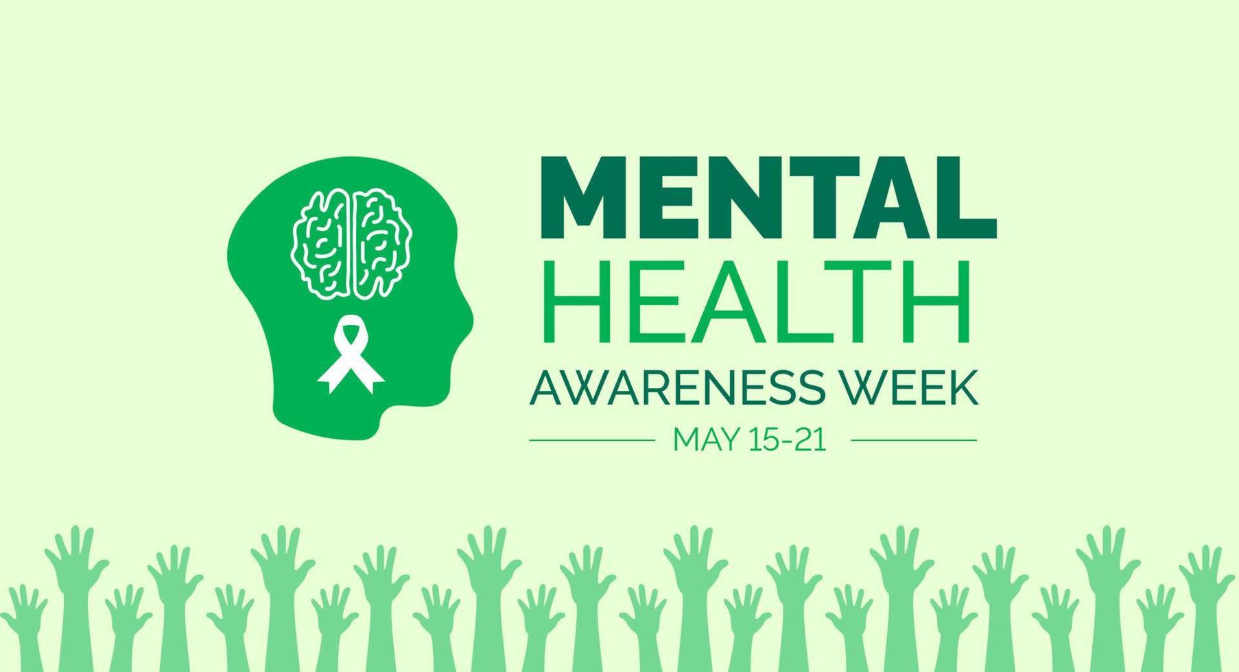 Mental Health Awareness Week background or banner design template celebrated in may vector