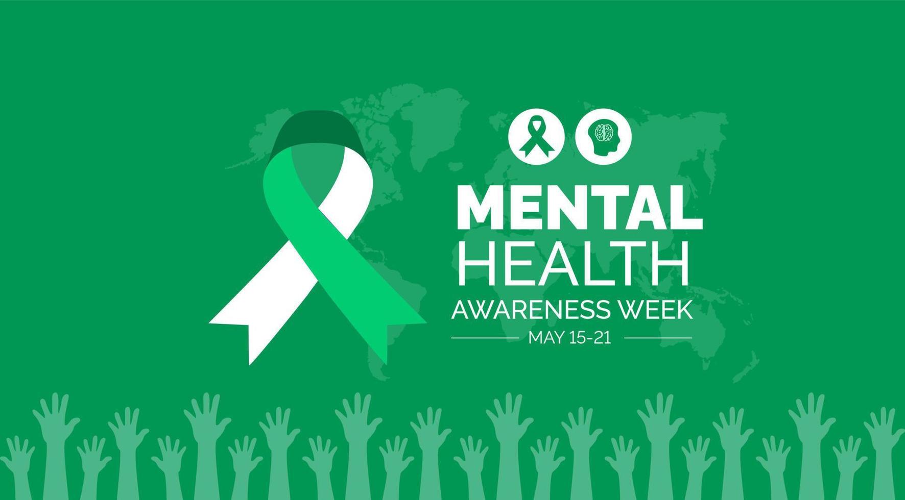 Mental Health Awareness Week background or banner design template celebrated in may vector