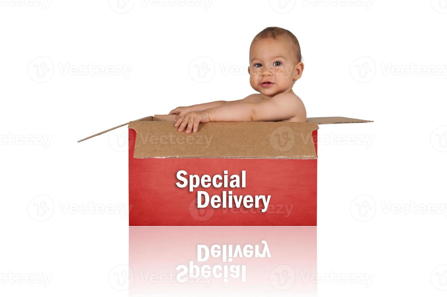 Baby in box photo