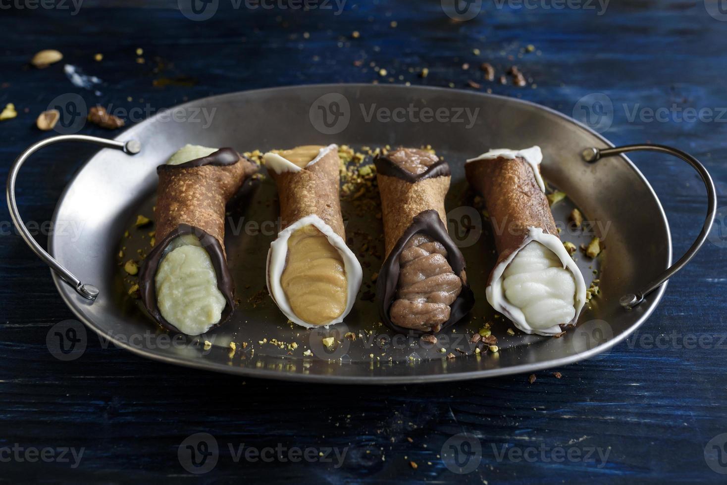 Traditional Italian desert cannoli photo