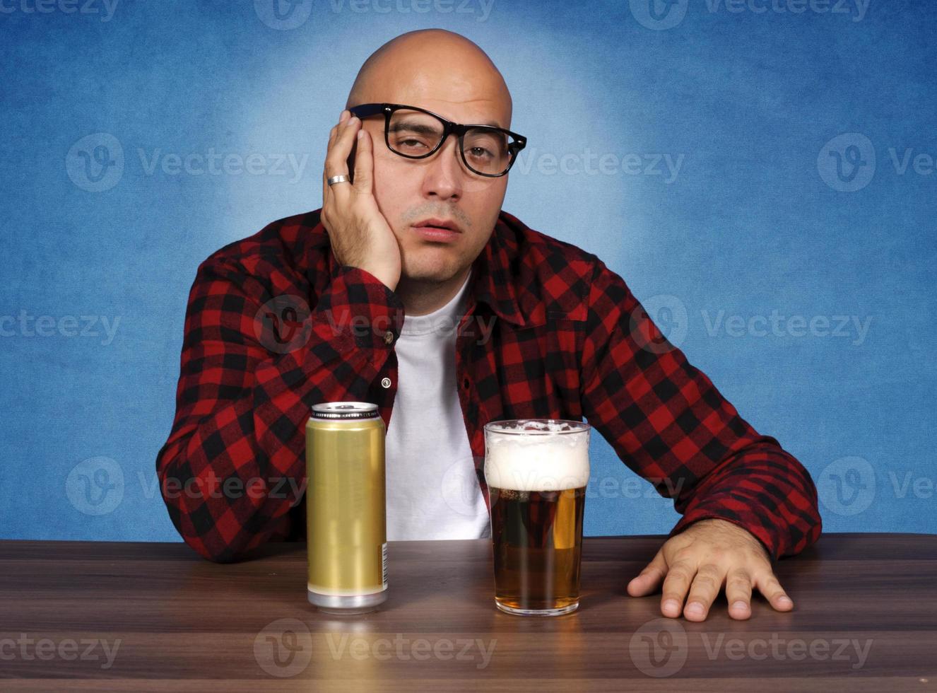 Drunk man with the beer photo