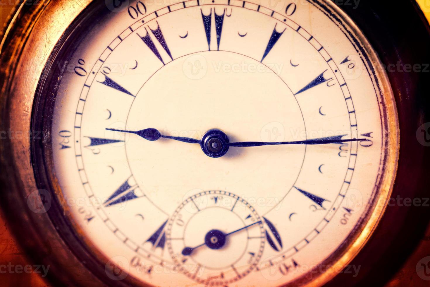 Close up to old watch photo