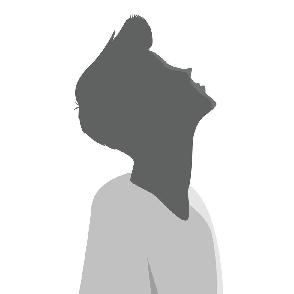 Silhouette Depressed young man, sad man vector