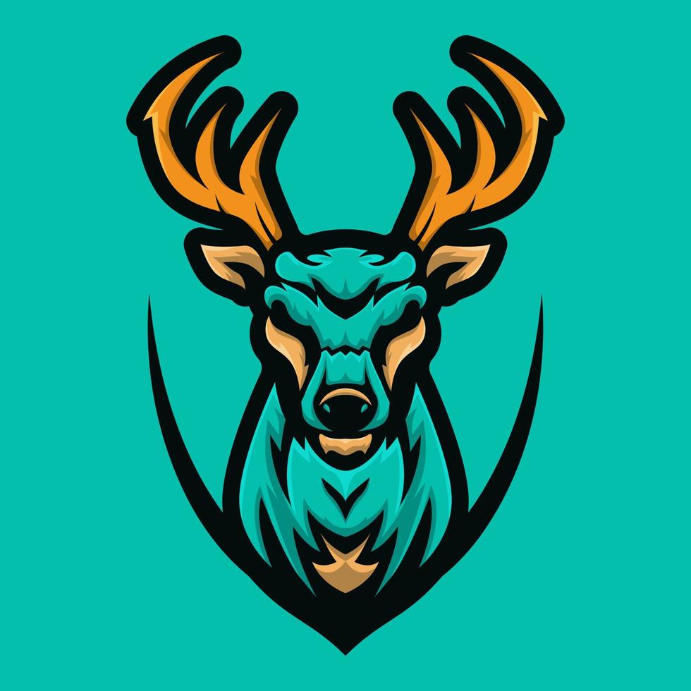 Deer head esport logo vector