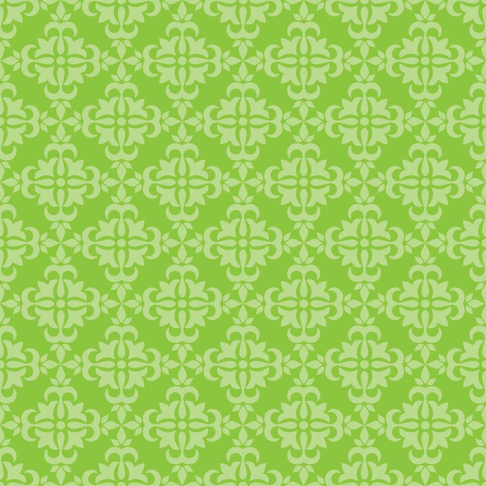 Vector wallpaper seamless tied fishnet damask pattern in green colors.