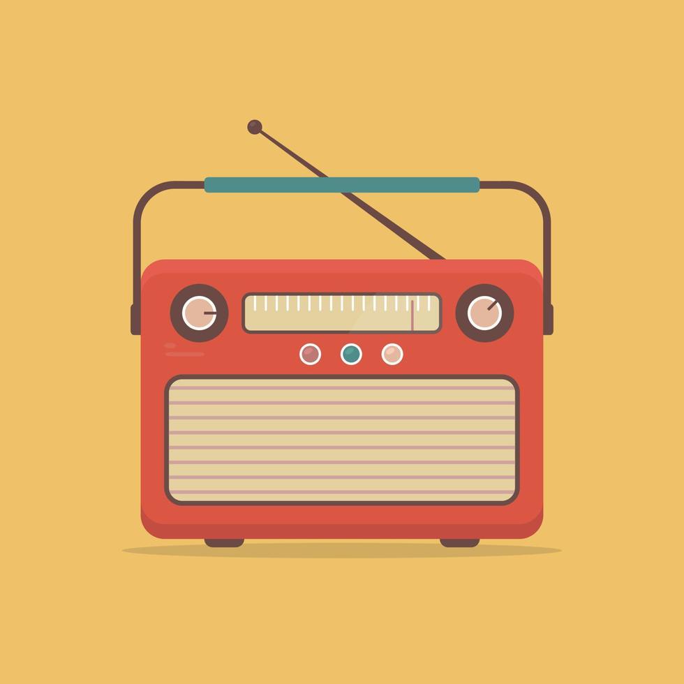 retro portátil radio vector ilustración