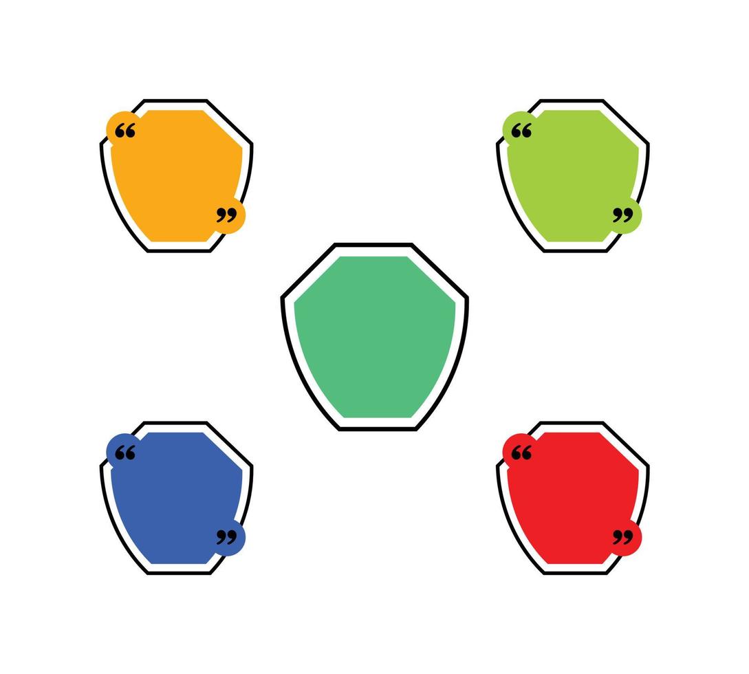 Shield With Quotation Mark, Punctuation Marks With Colorful Shield vector