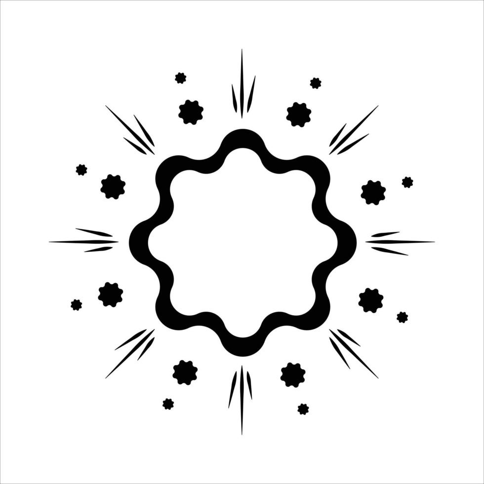 Starburst habla burbujas, cómic mensaje caja, muy lleno promoción estrella, estrella Estallar explosión popular Arte estilo icono vector ilustración diseño negro y blanco