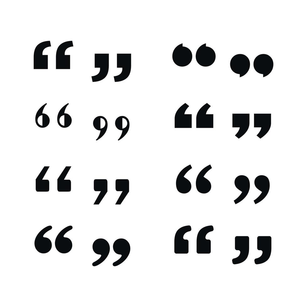 Quotation Mark, Set of Quotation Marks, Punctuation Marks vector